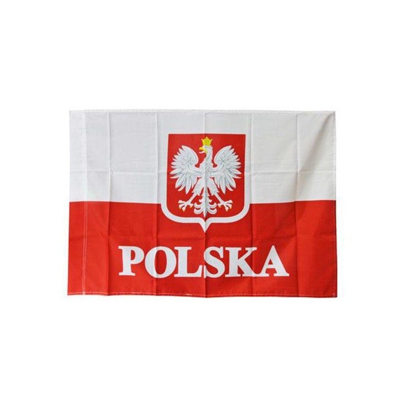 Flaga Polska z godłem