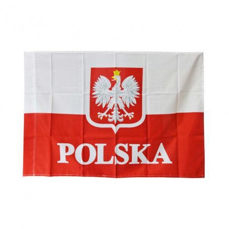 Flaga Polska z godłem