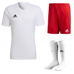Komplet piłkarski Adidas Entrada 22 Biały-Czerwony