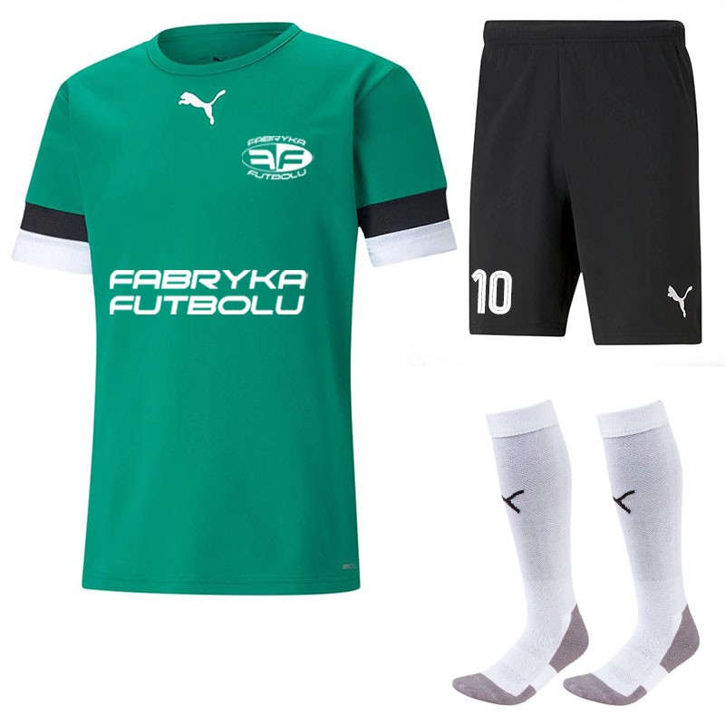 Komplet piłkarski Puma teamRISE zielony-Czarny 1