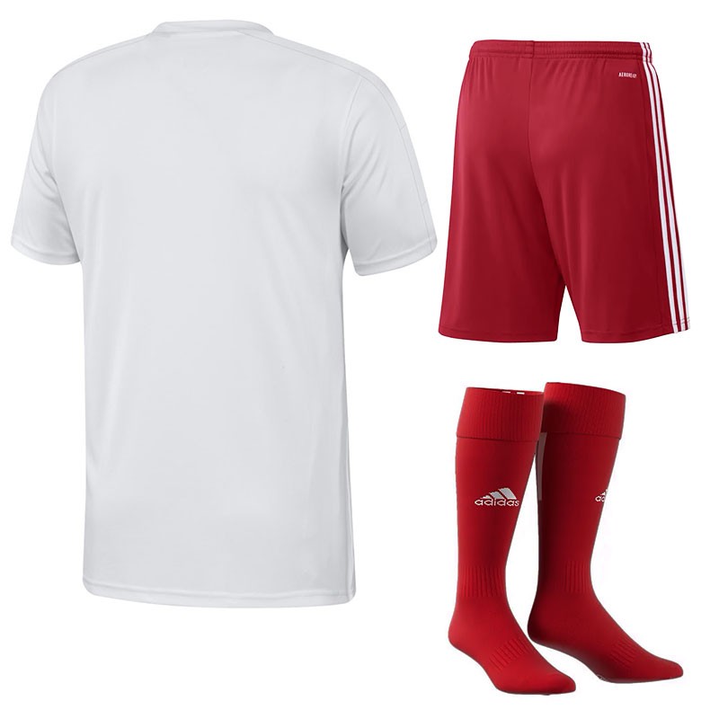 Komplet piłkarski Adidas Squadra 21 Biały-Czerwony