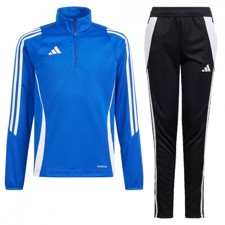 Dres piłkarski dla dzieci Adidas Tiro 24 Training 1/2 Zip Niebieski/Czarny