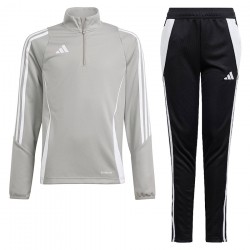 Dres piłkarski dla dzieci Adidas Tiro 24 Training 1/2 Zip Szary/Czarny